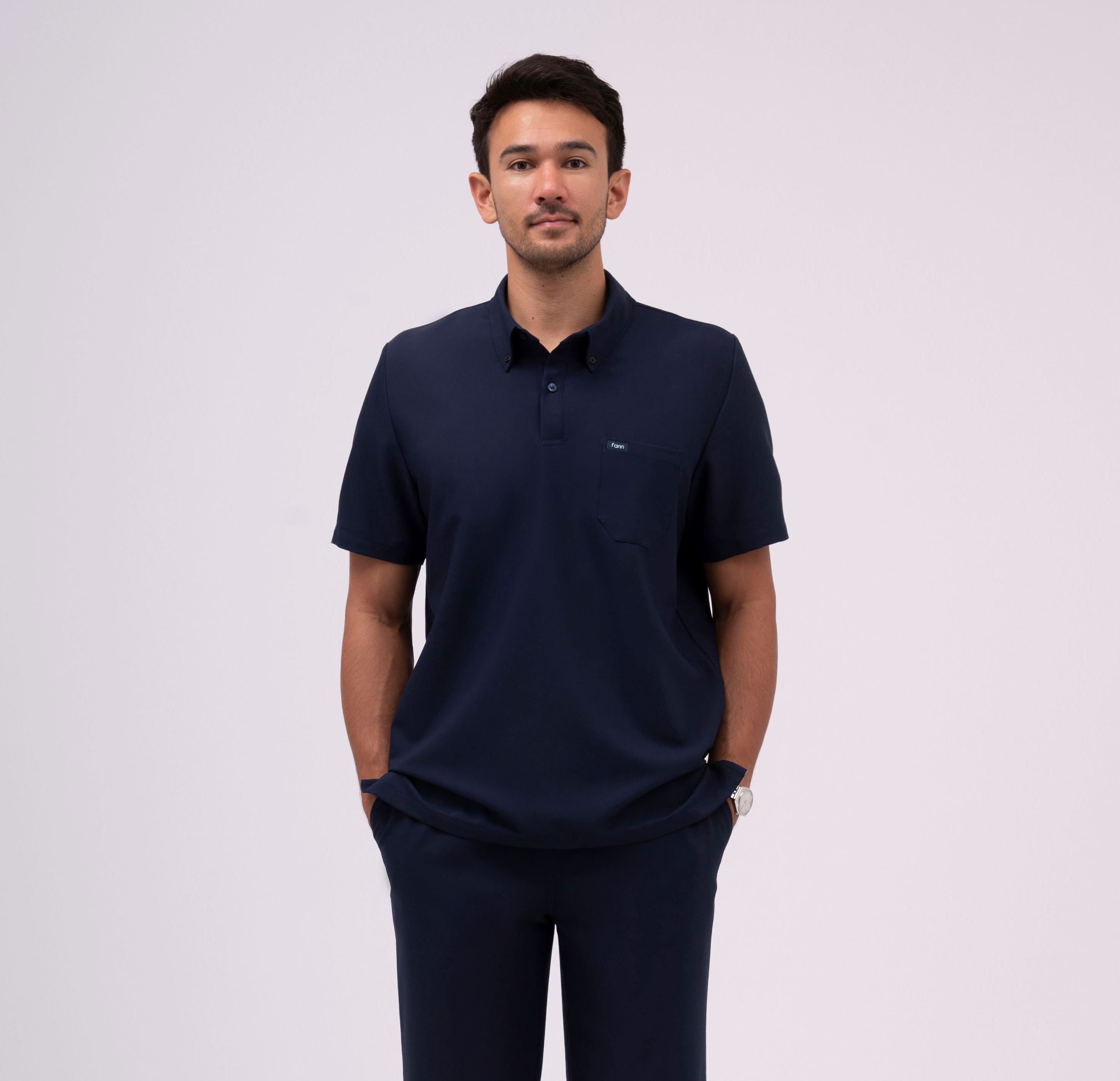 Polo Style Scrub Top