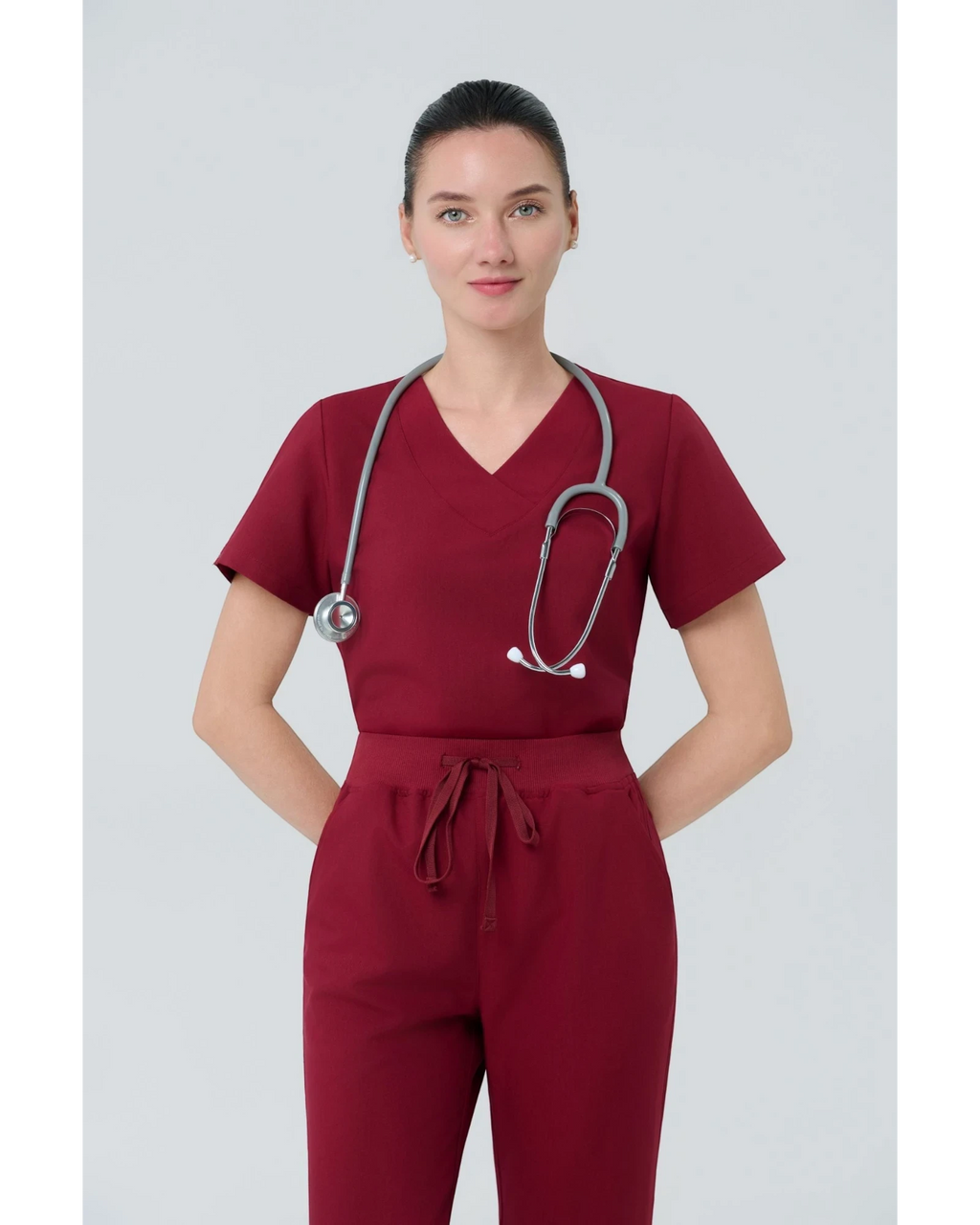 Slim Fit&Zipper Hem- Women Scrub Pants